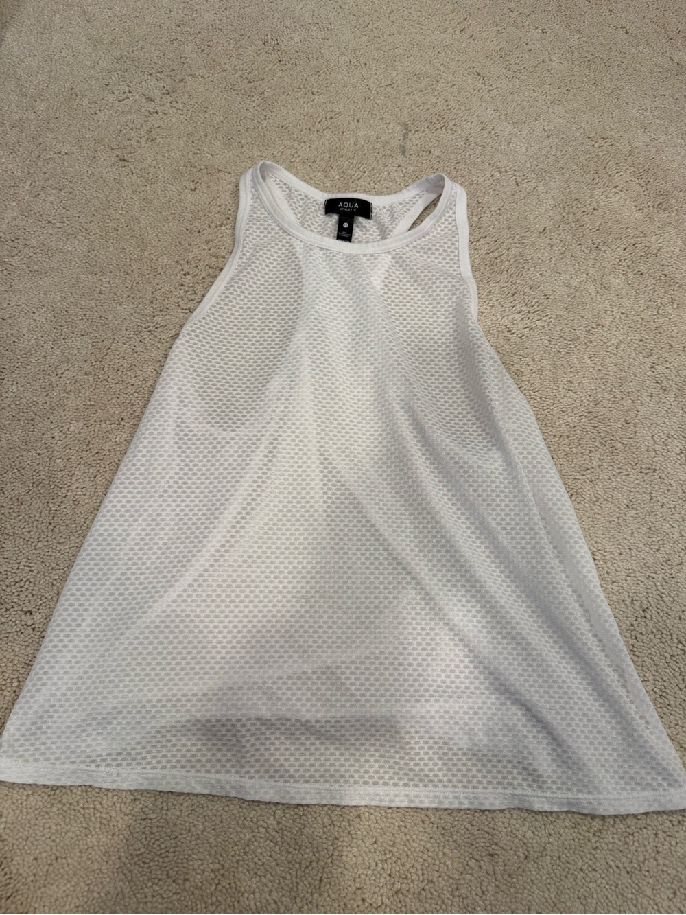 Aqua White Mesh Tank with Racerback